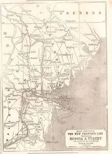 Map Showing The New Frontier Line Between Russia & Turkey, As Settled By The Treaty March 30 1856