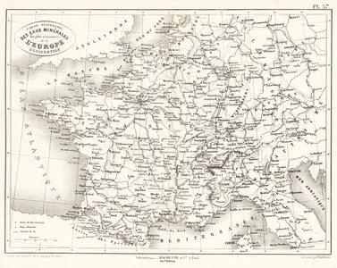 Carte İtineraire Des Eaux Minerales Les Plus Renommees De L'Europe Occidentale