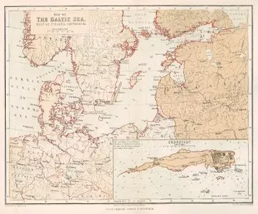 Map Of The Baltic Sea, Gulf Of Finland, Cattegat & C., Cronstadt