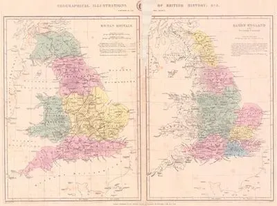 Roman Britain-Saxon England in the Seventh Century: Geographical illustrations of British History:No.2, Published by National Society