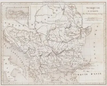 Turquie D`Europe Par Th.Duvolenay, Geog. -Candie (Turkey in Europe by Duvotenay-The island of Crete)
