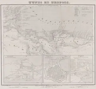 Tunis et Tripoli-Plan D'Alexandrie-Plan de Tripoli-Plan de Tunis Et De Carthage-Atlas de l'Empire Ottoman, J.J. Hellert. Planche XV