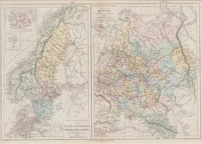 Carte Physique et Politique Des Etats Scandinaves, Danemark, Suede et Norwege (Physical and Political Map of the Scandinavian States, Denmark, 
Sweden and Norway) - Carte Physique et Politique De La Russie (Physical and Politics Map of Russia)