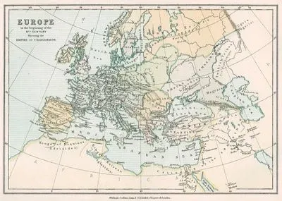 Europe in the Begining of the 9th Century, Shewing the Empire of Charlemagne