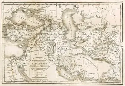 A Map To İllustrate The History Of The Assyrians, Babylonians, Medes And Persians