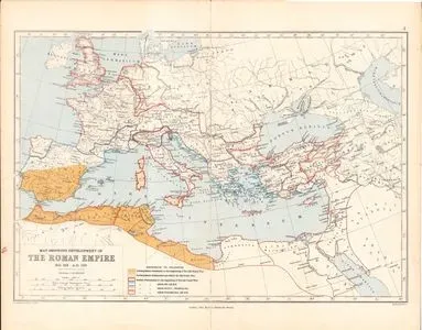 Map Showing Development Of The Roman Empire (B.C. 218-A.D.100)