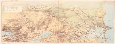 Bird's Eye View of the Suez Canal (After the British Occupation of Egypt in 1882)