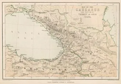 Map Of The Caucasus And Portion Of Turkey In Asia