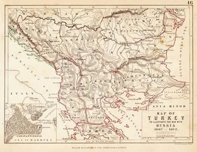 Map Of Turkey To İllustrate The War With Russia 1807-1812-Constantinople