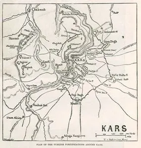 Plan Of The Turkish Fortifications Around Kars