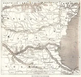 Map Of The Seat Of War, On The  Danube