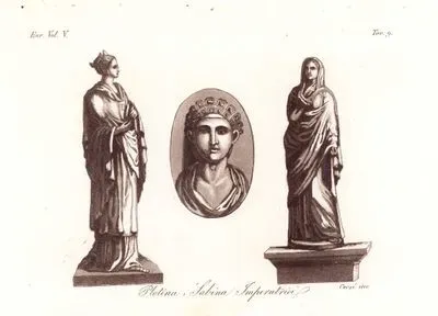 Plotina, Sabina Imperatrici, Eur. Vol V. Tav.9. (Vibia Sabina, Wife Of Roman Emperor Hadrian)