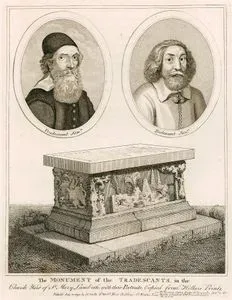 The Monument Of The Tradescants, in The Church Yard Of St.Mary Lambeth With Their Potraits