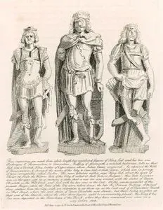 Three Statues Of King Lud And His Two Sons Androgeus And Theomantius