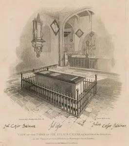 View Of The Tomb Of Sir Julius Ceaser, Kn. Master Of The Rolls & C., in The Chancel Of Great St.Helen's in Bishopgate Street, London