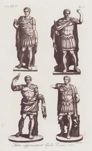 Statue Rappresentante Giulo Cesare & c., Eur. Vol V. Tav.8. (Statues Of Julius Caesar)