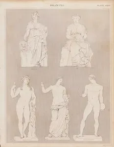 Thalia, Clio, Bacchus, Venus Of Arles, Discobolus, Drawing (Plate CXCIV)