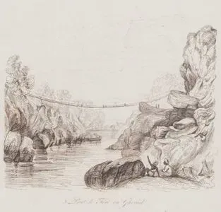 Pont de Teri en Gherval (Grass Rope Bridge at Teree, Gurwall)
