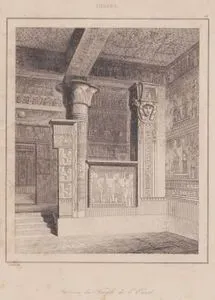 Interieur du Temple de l’Ouest, Thebes (Interior of the Western Temple at Thebes, Egypt)