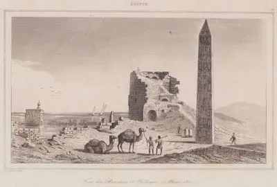 Tour des Romains et Obelisque a Alexandrie, Egypte (Roman Tower and Cleopatra Obelisk in Alexandria, Egypt)