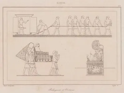 Palanquins et Voitures, Egypte (Transportation by palanquin and sled in Ancient Egypt)