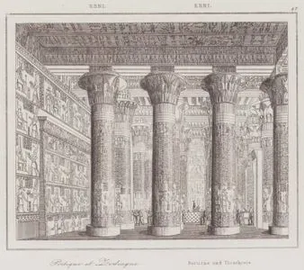 Portique et Zodiaque, Esni - Porticus und Thierkreis, Esni (The Colonnaded Entrance Section (Portico) of the Temple of Esna, Built During the Roman Period, and the Zodiac Depictions Reflecting the Astronomical Understanding of the Time, Ancient Egypt)