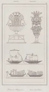 Vases et Barques, Egypte - Vasen und Barken, Aegtpten (Ritual Vessels (Vases) and Boats Used on the Nile River in Ancient Egypt)
