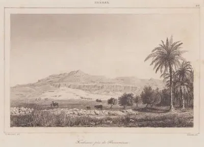 Tombeaux pres du Ramesseum, Thebes (Tomb Entrances on the Rocky Slope Near the Ramesseum in the Theban Necropolis)