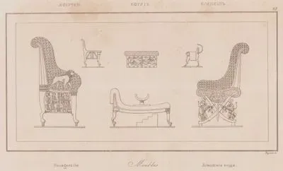 Meubles, Egypte - Hausgerathe, Aegypten (Furniture and Decorative Items Used in Ancient Egypt)
