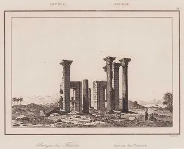 Portique du Theatre, Antinoe - Porticus des Theaters, Antinoe (The Colonnaded Entrance (Portico) of a Roman Theater Located in the Ancient Egyptian City of Antinoopolis (Antinoe))