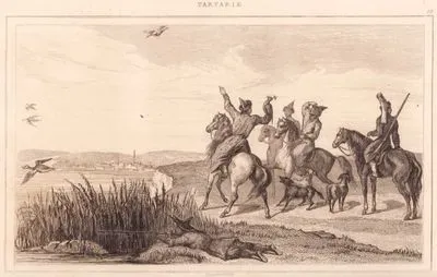 Tartarie - Chasse au Faucon des Kirguises (Plate 13) (Kyrgyz Hunting with Falcons)