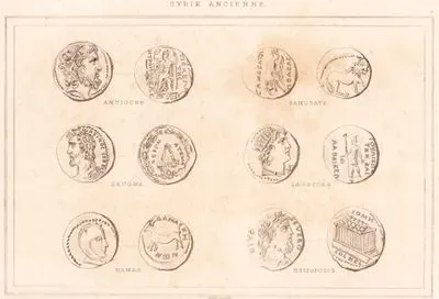 Syrie Ancienne - Medailles des villes, du Cabinet des Antiques de la bib. Royale (Plate 8) (Coins from the Ancient Syrian Cities of Antioch, Zeugma, Damascus, Samosata, Laodicea, and 
Heliopolis)