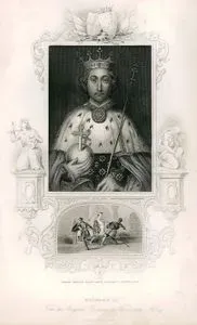 Richard II. From An Original Painting in Westminster Abbey-Richard Defending Himself Against Assassins in Pomfret Castle