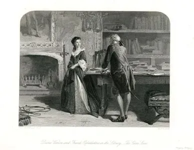 Diana Vernon And Frank Osbaldstone In The Library, The Glove Scene