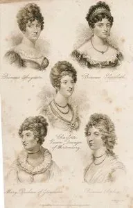 Princess Augusta, Princess Elizabeth, Charlotte Queen Dowager Of Wirtemberg, Mary Duchess Of Gloucester, Princess Sophia