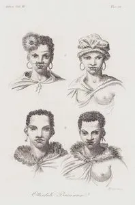 Ottentoti Boscimani, Africa Vol IV, Tav.51. (Khoikhoi People (1) and San People of Angola (2))