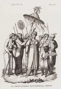 La Principessa Ravchenara Begum, Asia Vol. III. Tav.13. (Moghul Princess Roshanara Begum, on a Walk With Her Retinue)
