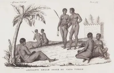 Abitanti Delle Isole di Capo Verde, Africa Vol. II. Tav.74. (Natives of the Island of Cape Verde)