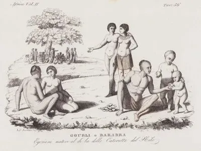 Goubli o Barabra. Egiziani Nativi al di la Delle Cateratte del Cilo, Africa Vol. II. Tav.56. (Barabras (Nubian), Natives Living in Northern Sudan and Southern Egypt)