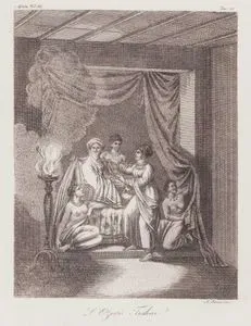 L'Ozoro Tishai, Africa Vol. III. Tav.13. (The Abyssinian Princess, Ozoro Tishai (or Ozoro Esther) With Her Servants)