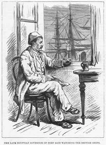The Late Egyptian Governor Of Port Said Watching The Bitish Ships
