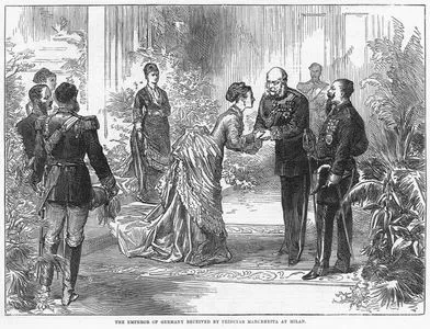 The Emperor Of Germany Received By Princess Marcherita At Milan