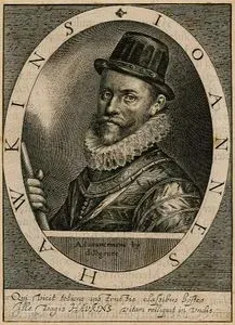 Ioannes Hawkins (John Hawkins)(Qui Vicit Totiens ins Tructis Classibus Hostes Ille Vagis Hawkins Vitam Relliquit in Undis)