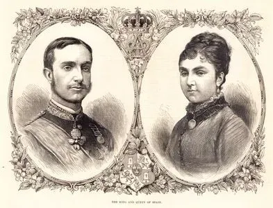 The King (XII. Alfonso) And Queen (Mercedes of Orleans) Of Spain