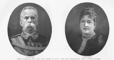 H.M.King Humbert-H.M. Queen Margaret, Their Majesties The King And Queen Of Italy, Who Are Celebrating Their Silver Wedding