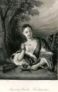 Lady Taking Chocolate- Chocoladetrinkerin