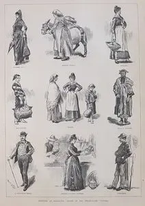 Sketches At Gibraltar, Cruise Of The Steam Yacht Victoria-Spanish Lady, Market Woman, Servant, Boy Porter, Gossip, Moor in Market, A Gibraltar Swell, Selling 
Spanish Pottery, Coachman