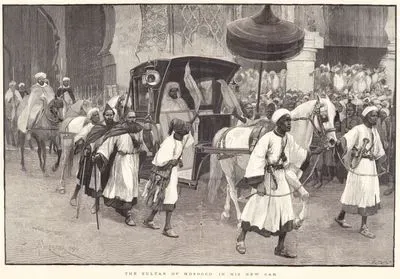 The Sultan Of Morocco in His New Cab