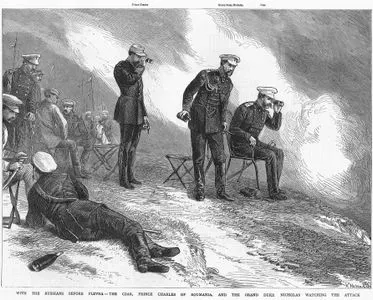 With The Russians Before Plevna, The Czar, Prince Charles Of Roumania, And The Grand Duke Nicholas Watching The Attack
