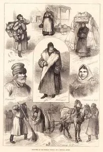 Sketches Of Russian People-Milk Woman, Poulterer, Laundress, Peasant, Merchant, Tradesmans' Wife, Cleaning Streets